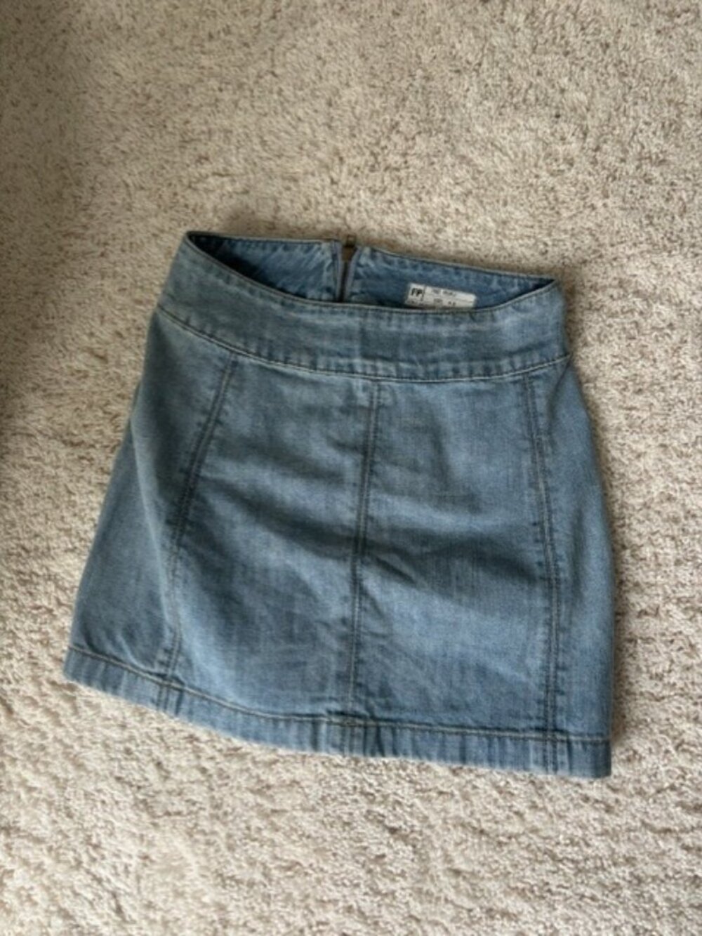 Free People light wash denim mini skirt